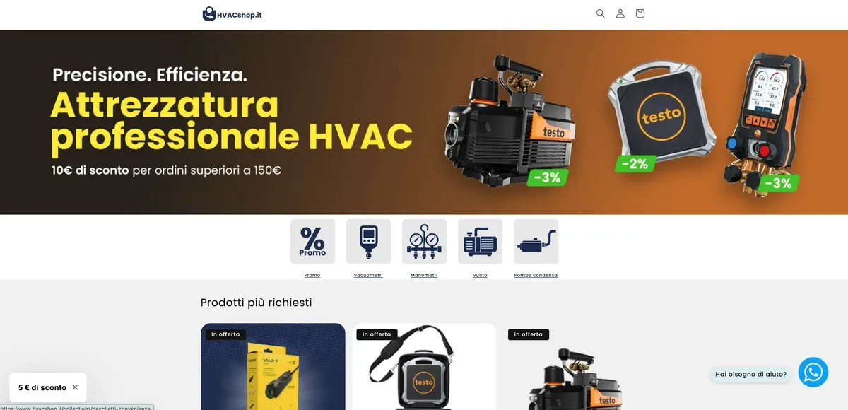 Anteprima del sito HVAC Shop